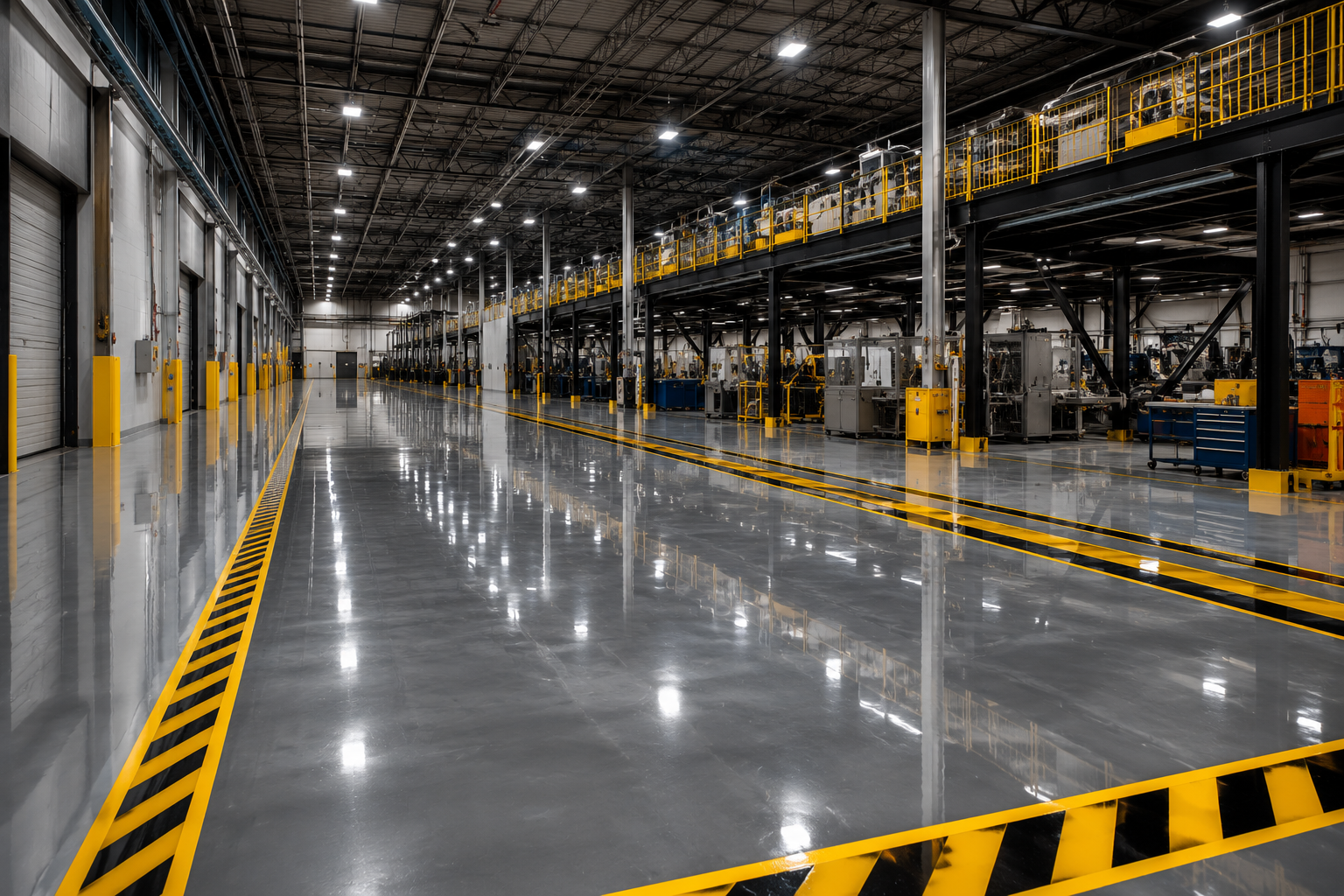 Industrial epoxy coating for factory floor