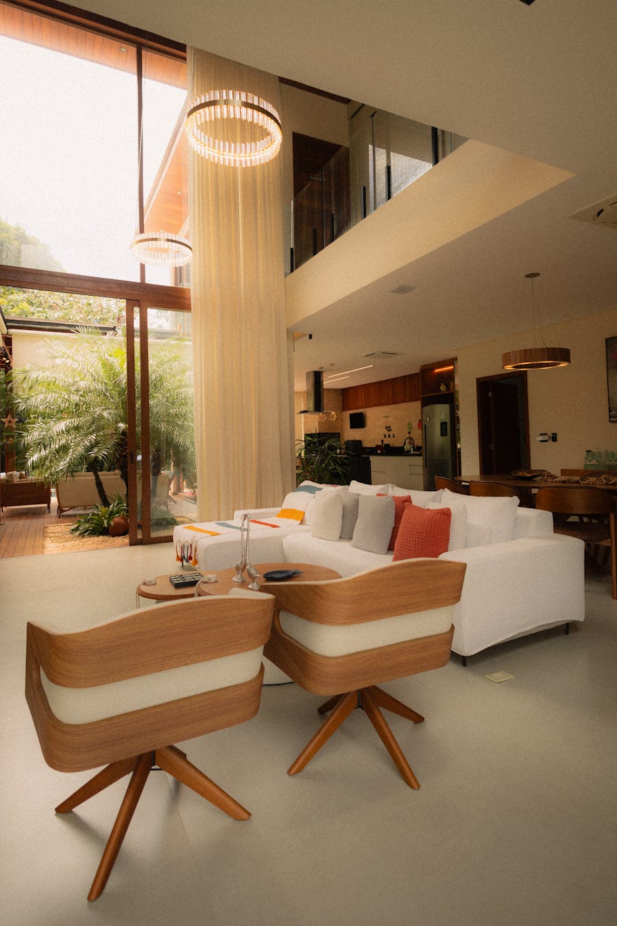 Sun-drenched luxury living room with natural light